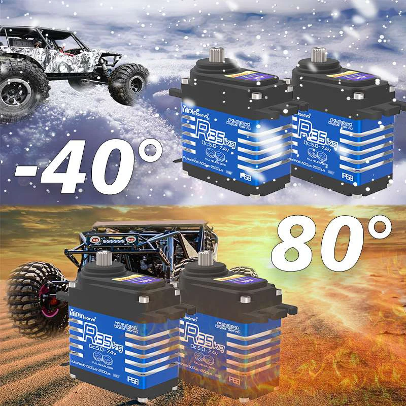 35KG Digital Servo High Torque Steel Helical Gear 180/270° For 1/8 1/10 Remote Control Toy Car Robot Crawler IP68 Waterproof