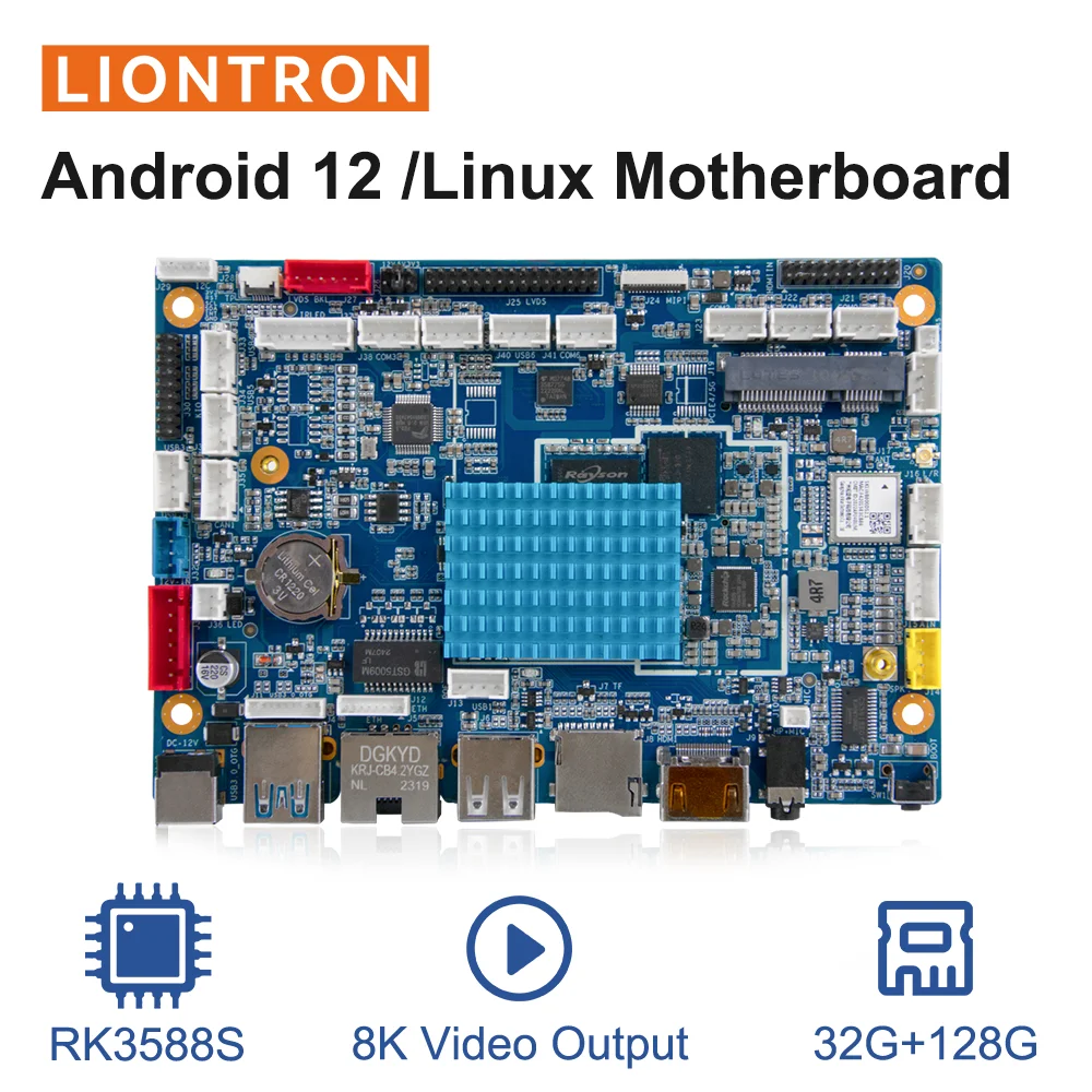 Liontron Single Board Computer RK3588S Support M.2 PCIE NVME Android 12 Linux Debian Ubuntu AI Edge Computing Mainboard WIFI BT