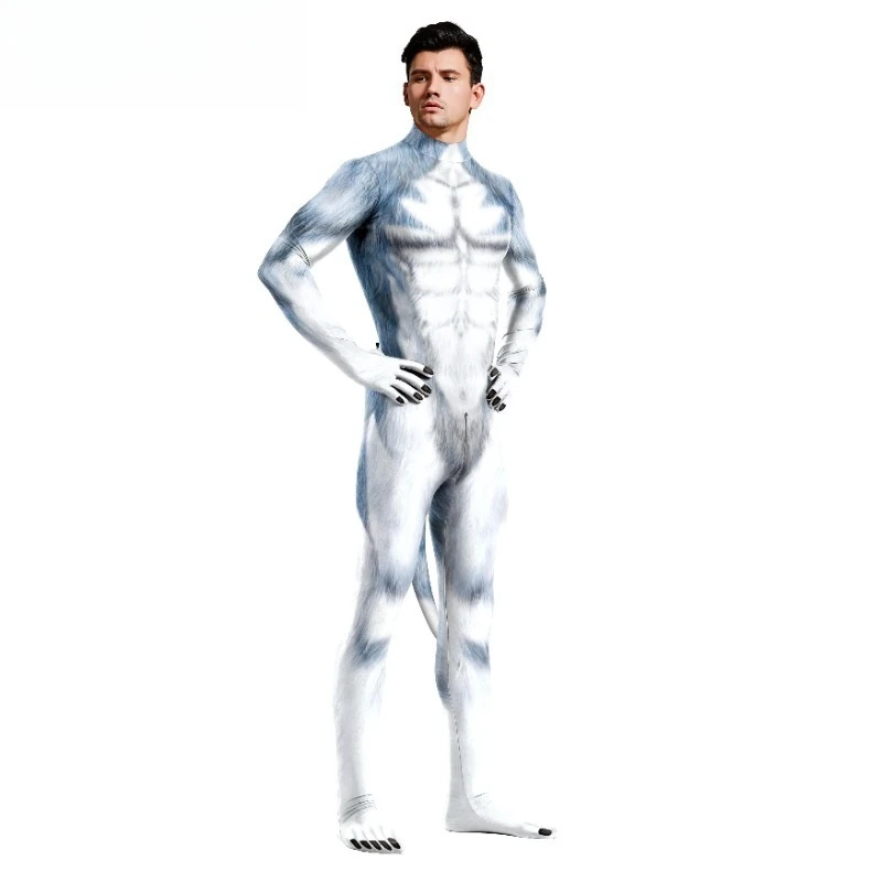 

Wolf Costume 3D Printed Menjumpsuit Animal Cosplay Zentai Bodysuit Tight Onesie Adult Kids Role Play Stage Performance Outfit