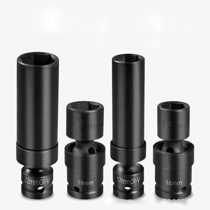 Imagem -04 - Cr-mo Universal Joint Hex Soquete Ferramenta Chave Elétrica Adaptador Pneumática Air Canon 360 Graus Movable Turning 2