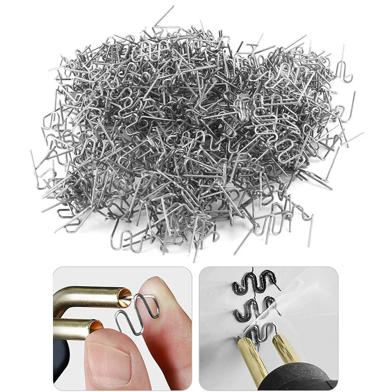 100Pcs Plastic Welder Hot Stapler Standard Pre-cut Corrugated Staples Bumper Body Repair 0.8/0.6mm Stainless Steel Welding Tools