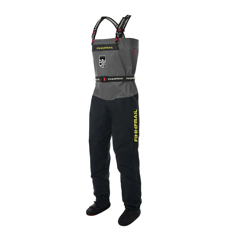 Wasserdichte Neopren-Angelhose für Herren, Tarnfarbene Wathose, Motorradhose, ATV-Fahrradsocke, fliegende Angelwader auf der Brust