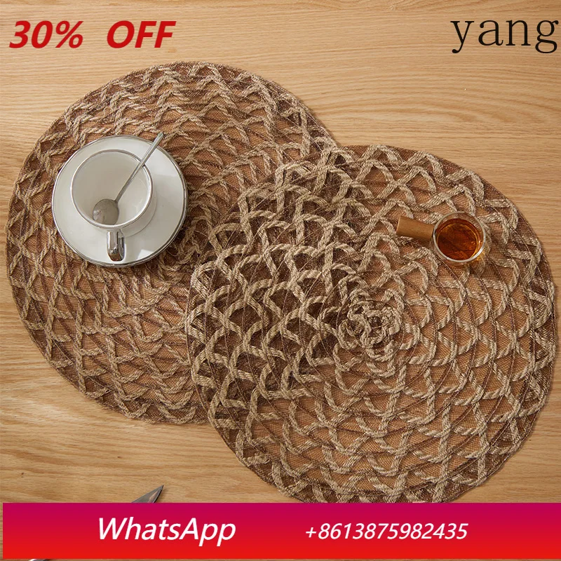 

CX simple woven placemat natural round table mat thermal insulation