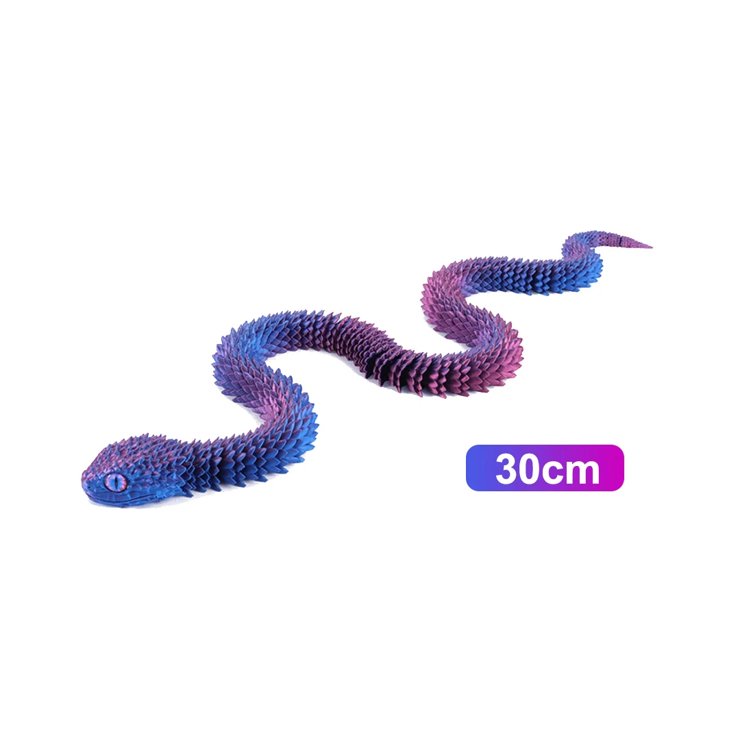 30cm 3D Printed Snake Toys Funny Printed Animals Snake Christmas New Year Craft Ornament Simulation Animal Home Desktop Ornament