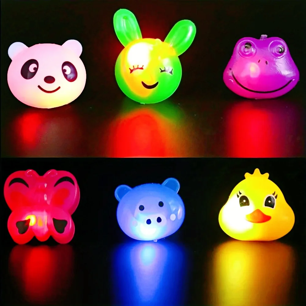 10/20 Pcs Cartoon LED Luminous Ring Suitable for Kids Birthday Party Gift Toys, Carnival Prizes, School Classroom Rewards Pinata