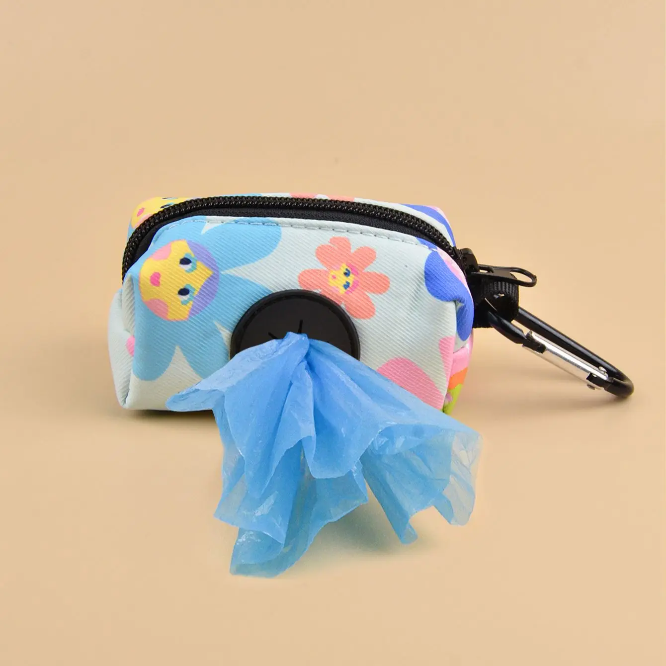 Flower Print Cute Design Pet Poop Bag Holder Dispenser Without Poop Bag Can Attached Any Dog Leashes