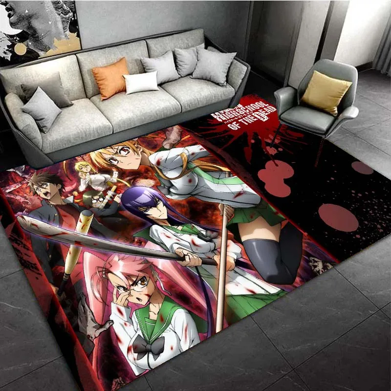 Highschool of The Dead HOTD Zombie Anime Area Rugs for Living Room Bedroom Decoration Rug Children PlayRoom Mat Anti-slip Carpet