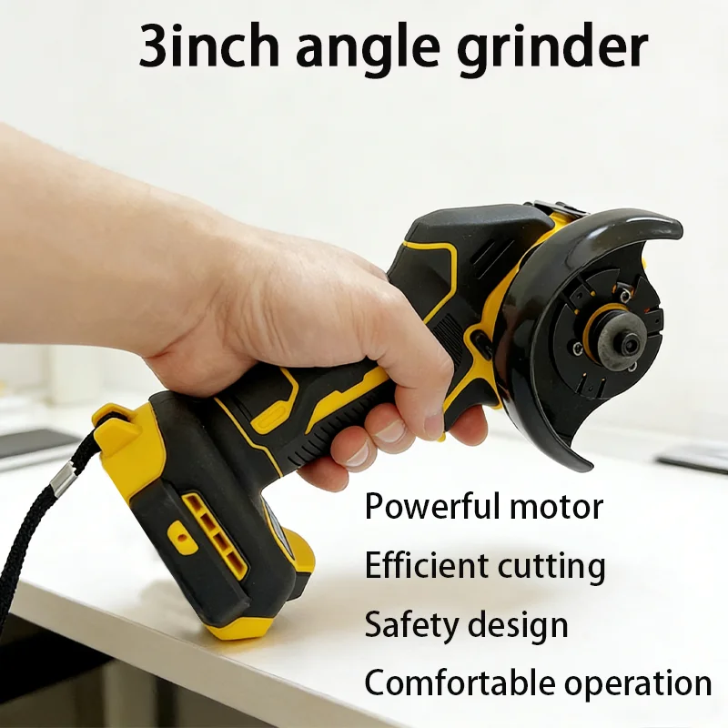 

Беспроводная угловая шлифовальная машина 3 дюйма, мини-полировальная и шлифовальная машина, электрический инструмент для резки, совместимый с аккумулятором DeWALT 18В