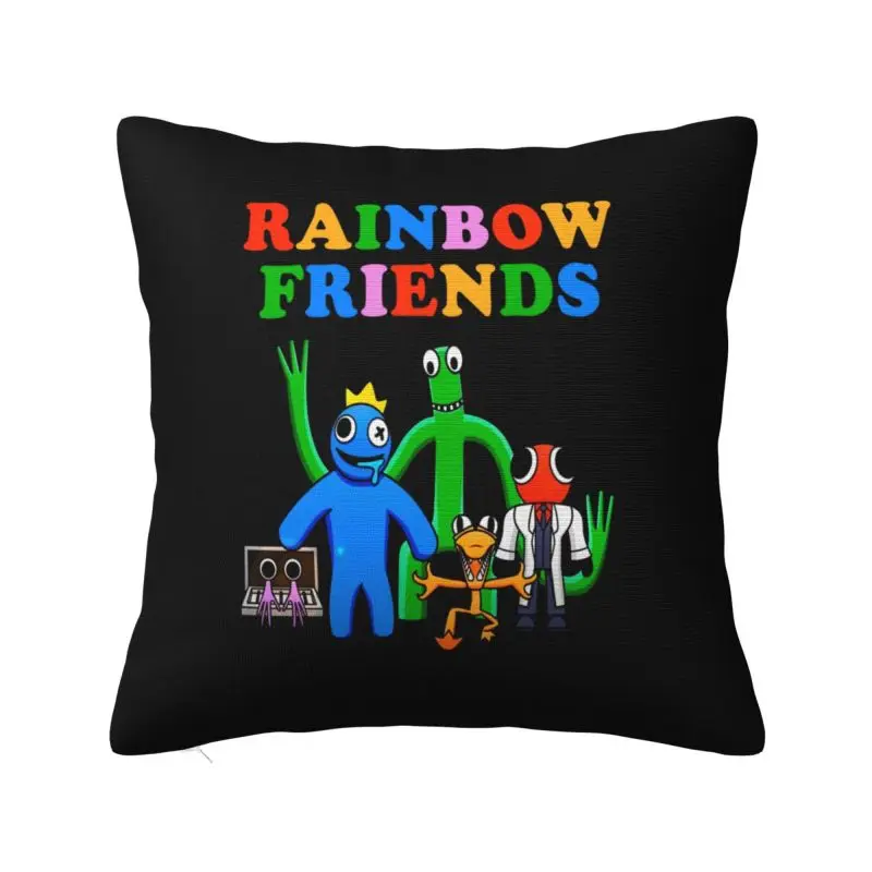 

Custom Rainbows Friend Play Gaming Pillow Case 45x45cm Cushion Cover Decoration Salon Square Pillowcase
