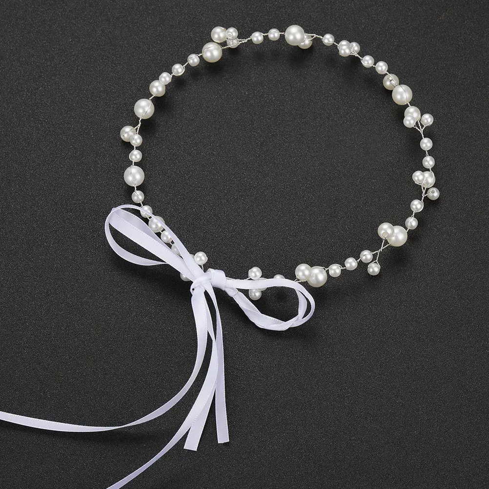 Women Hair Accessory Elegant Pearls Headband Premium Artificial Pearl Headdress for Bride Wedding Hair Decor Vintage Fairy