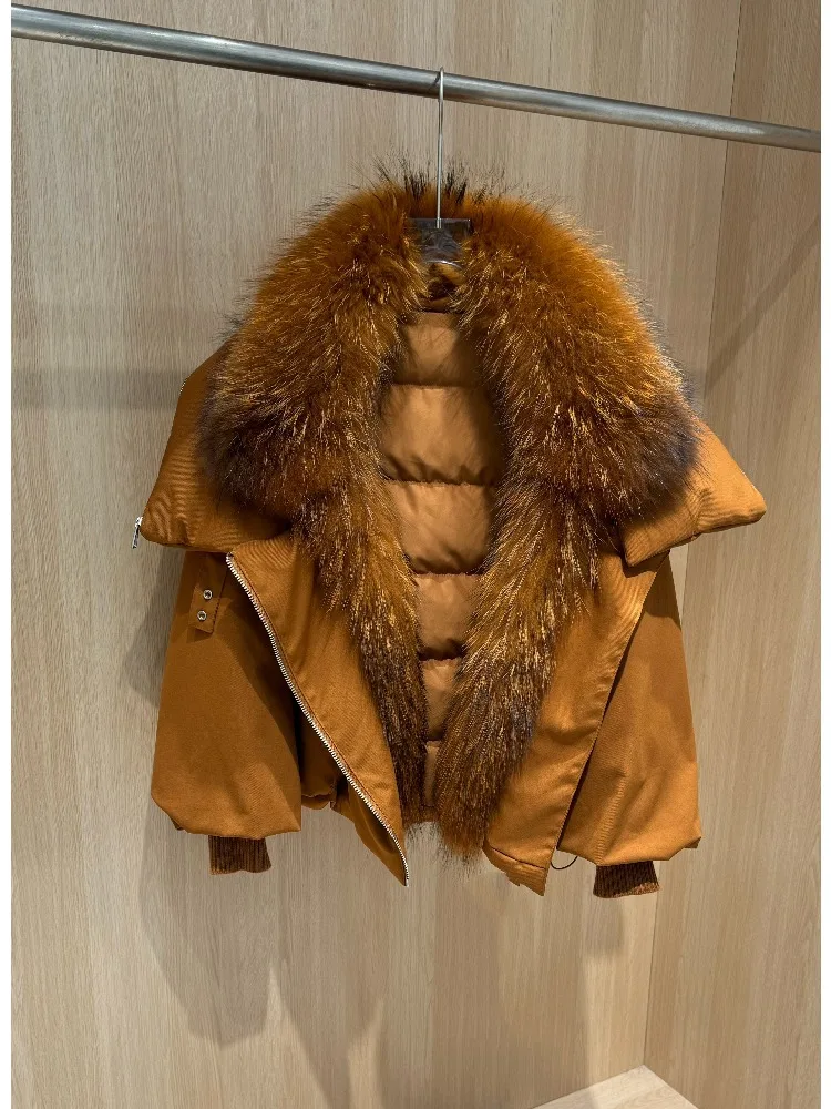 OFTBUY معطف الفرو الطبيعي خفيفة الوزن سترات مبطنة الأبيض بطة أسفل المعاطف والحدائق أسفل سترة المرأة معطف الشتاء الفراء