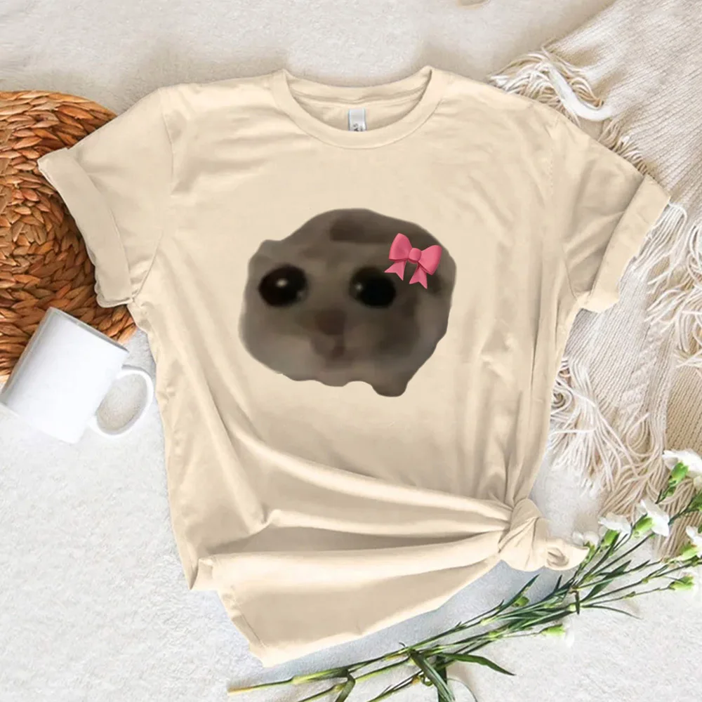 Sad Hamster top women harajuku t shirt girl anime clothing