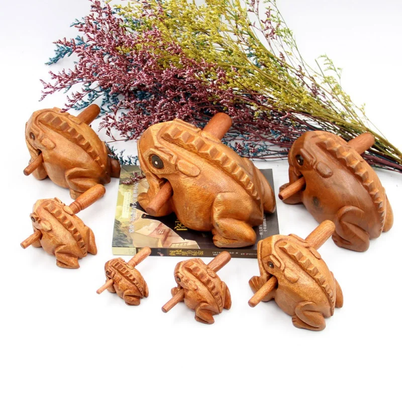 

Thai Toad Wooden Carving Craft Gift Creative Decoration Chinese Block Tourism Souvenir Home Sound Wooden Frog