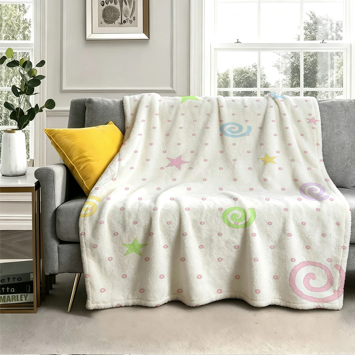 Candy Daydream Flannel Blanket Warm Soft Halloween Christmas Couch Warm Cozy Decorative Decor Gift for All Season