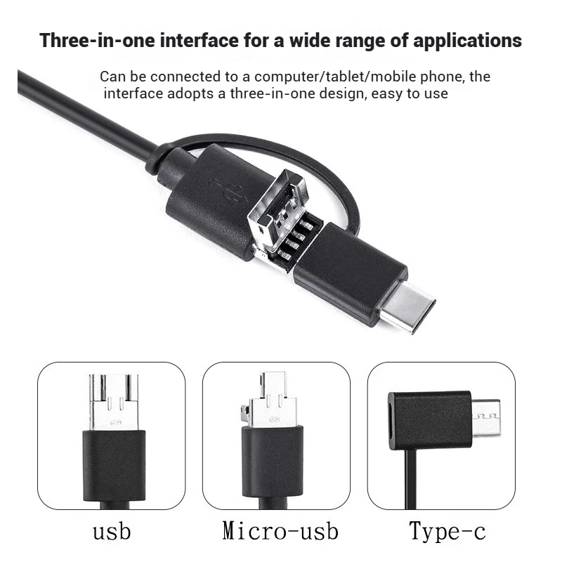 6mm HD Dual Lens Endoskop Kamera Automotive Reparatur Inspektion Industrielle Pipeline Sonde USB Verbindung Android Handy