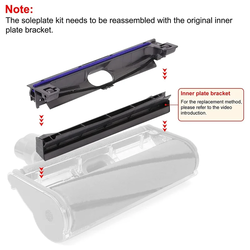 Щетка для пылесоса ABLS Нижняя крышка для Dyson V6 V7 V8 V10 V11 Щетка для пола Роликовая головка Нижняя подошва Мягкие плюшевые полоски