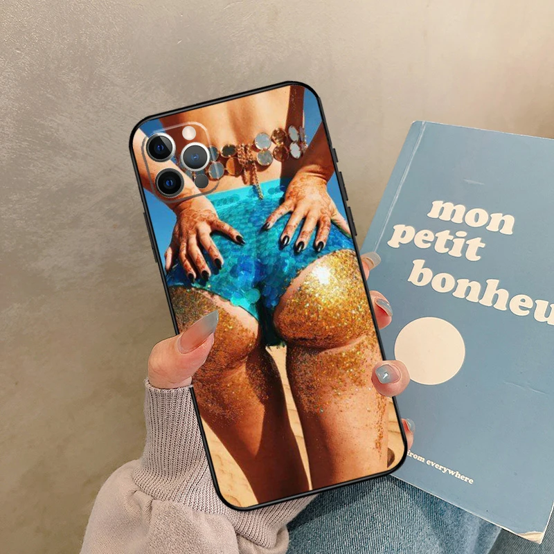 حافظة فتاة بيكيني للشاطئ لهاتف آيفون 17 Air 15 14 13 12 11 16 Pro Max 13 mini XR 15 16 Plus 16e غطاء خلفي شل