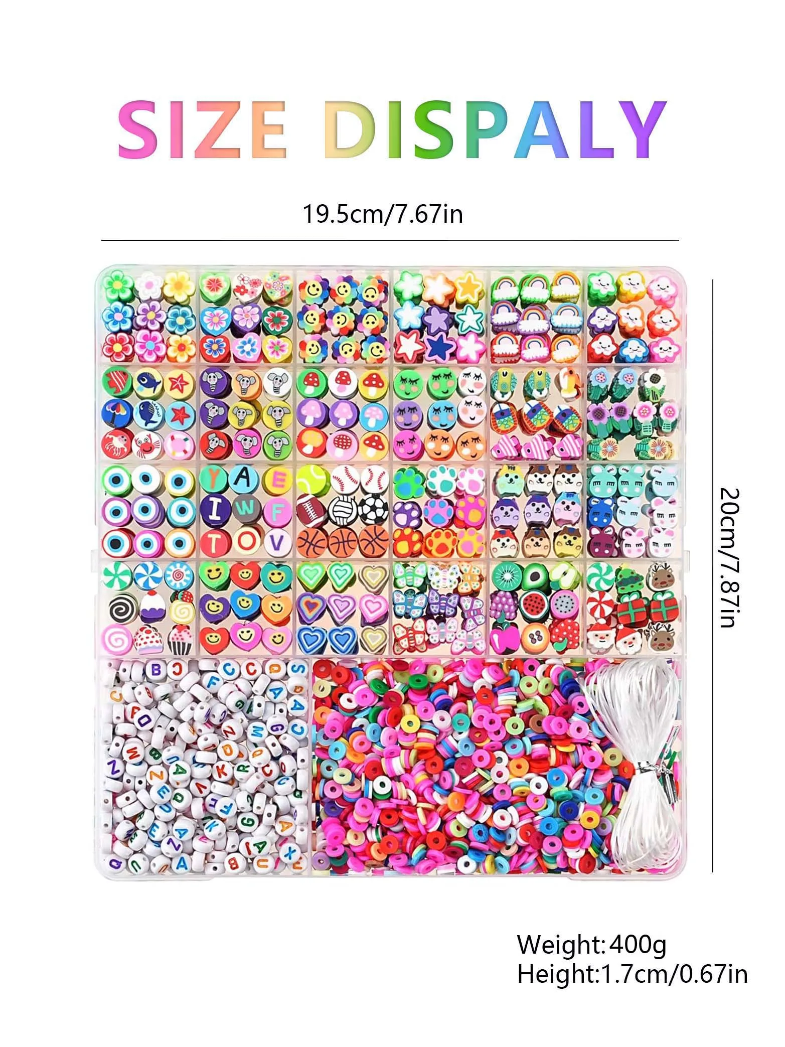 2300pcs Polymer Clay Beads Friendship Bracelet Making kit Cute Fun Charms Beads for Bracelet Making DIY Arts Crafts Gifts