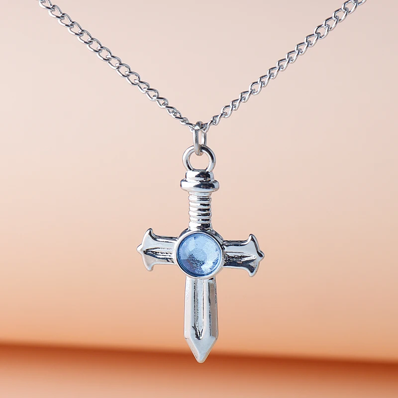 Hot Cross Necklaces Pendants Anime Cosplay Custome Metal Choker Necklace Women Men Jewelry Collier Femme ﻿