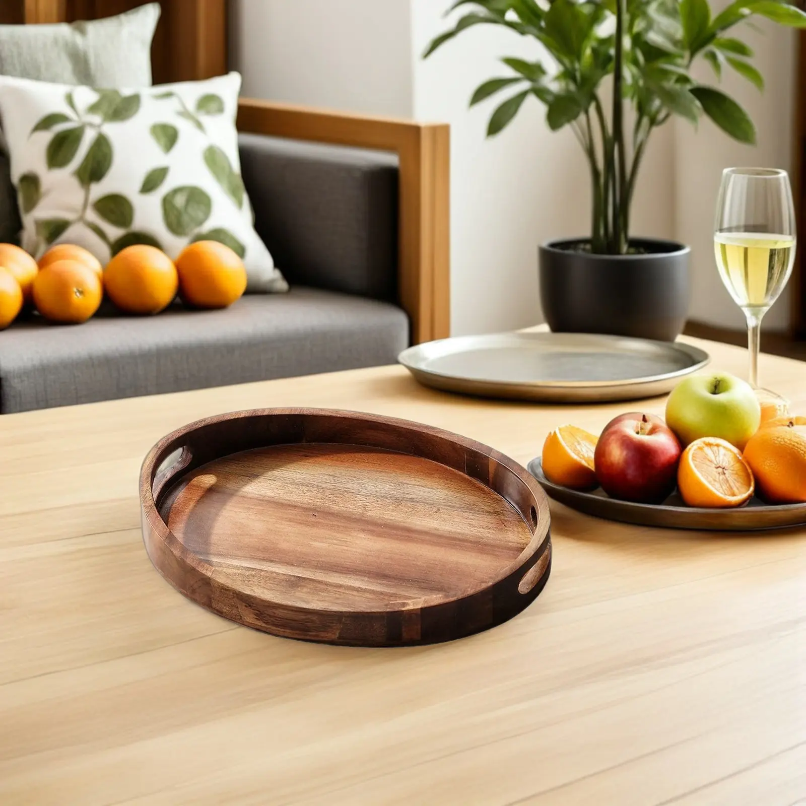 

Овальный поднос из массива дерева в деревенском стиле, натуральное деревянное блюдо для сервировки, термостойкое, для закусок, фруктов, завтраков, деревянное сервировочное блюдо