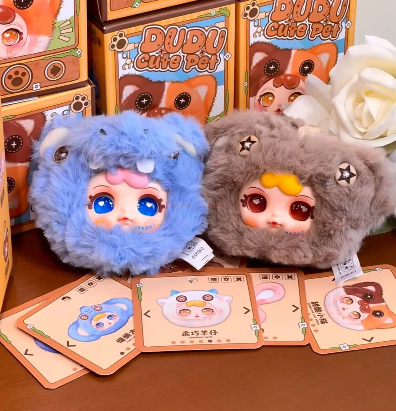 Dudu – boîte aveugle série Pet mignonne, jouets tendance, pendentifs en peluche Kawai Vinly, Figurines, sacs décoratifs, cadeaux pour filles, nouvelle collection