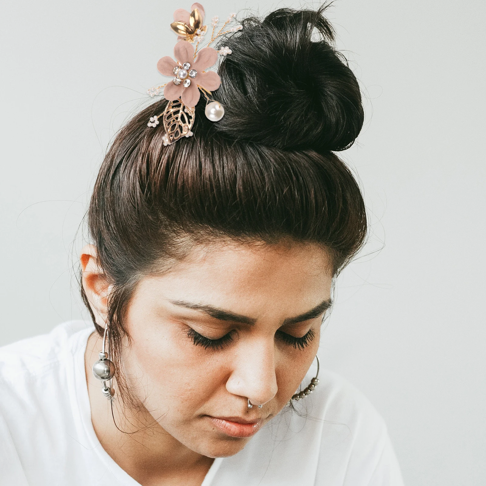 

3pcs Wedding Flower Hair Clip Comb Headdress For Bride Bridesmaid Rhinestone Pearl Floral Hairpin Bridal Headpiece Party Prom