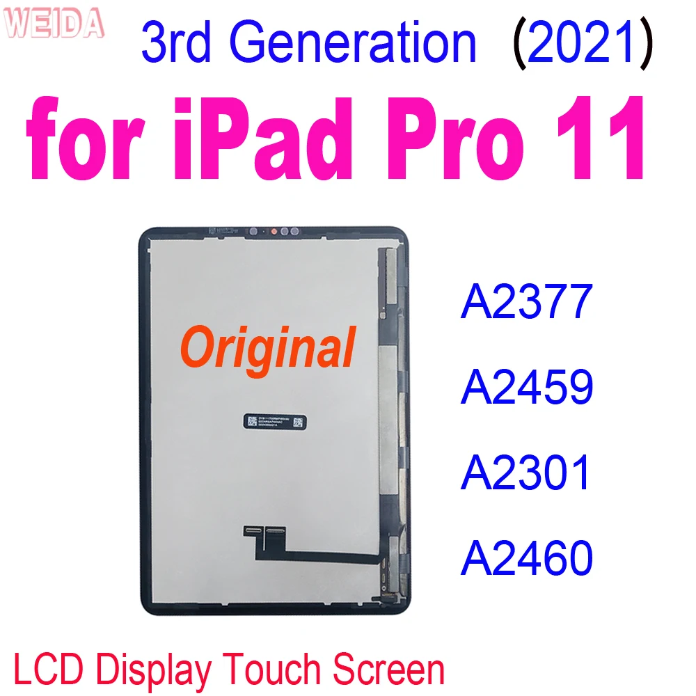 

11" Original LCD for iPad Pro 11 (2021) 3rd Generation A2377 A2459 A2301 A2460 LCD Display Touch Screen Digitizer Assembly Tools