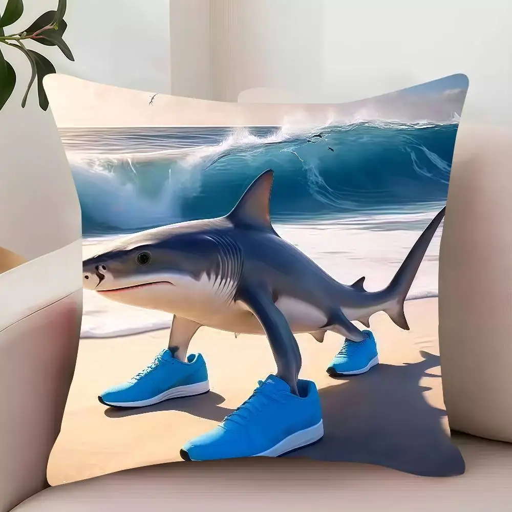 Tungs Tung Sahur Tralalero Tralala Funny Pillow Case Decor Protective Covers Comfortable Soft For Sofa Living Room Home Office 3