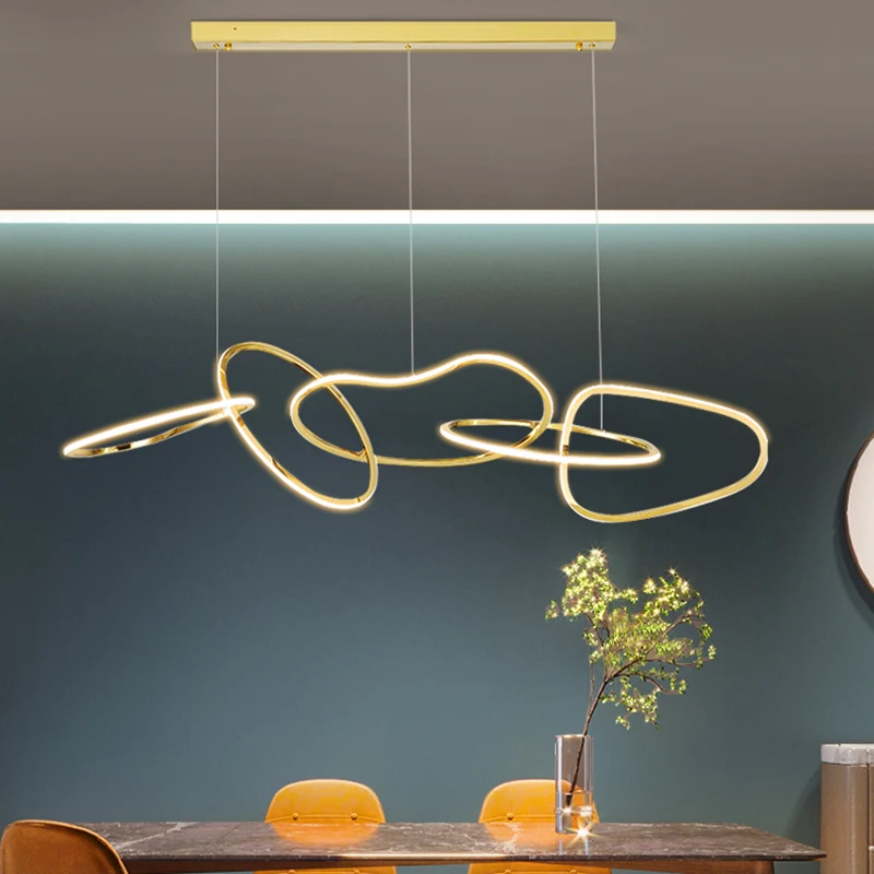 Modern Circle LED Pendant Lights For Dining Room Kitchen Indoor Interior Lighting Lamp Chandelier Bar Hanging Lights Fixture