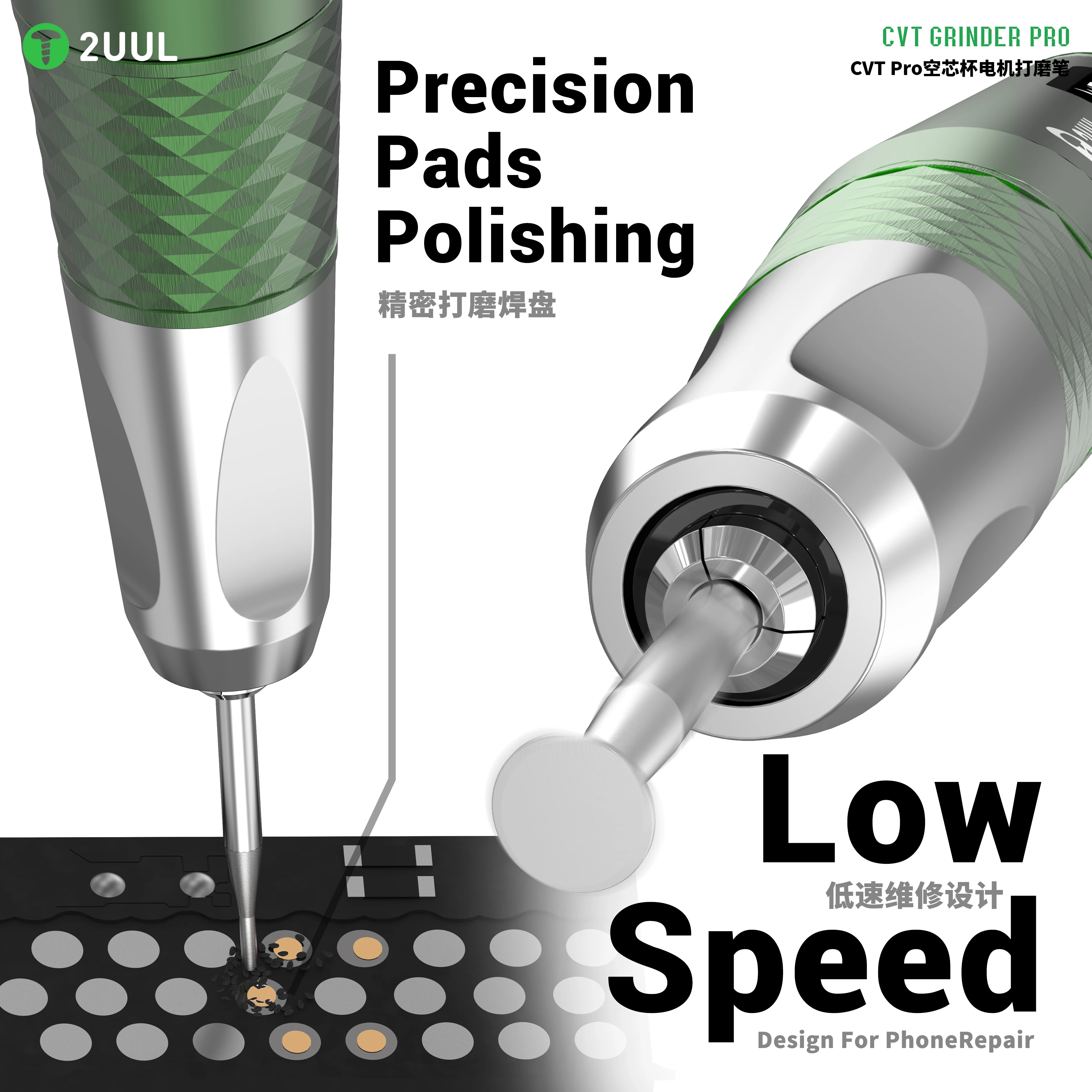 

2UUL DA85 CVT GRINDER Polishing Pen for Mobile Phone Repair Motherboard Chip Pad Polishing Frame Correction Polishing Pen Tool