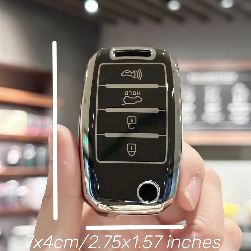 Key Fob Cover for Kia Forte Optima Rio Sedona Sorento Soul Sportage Hyundai Elantra Genesis Sonata Keychain Lanyard
