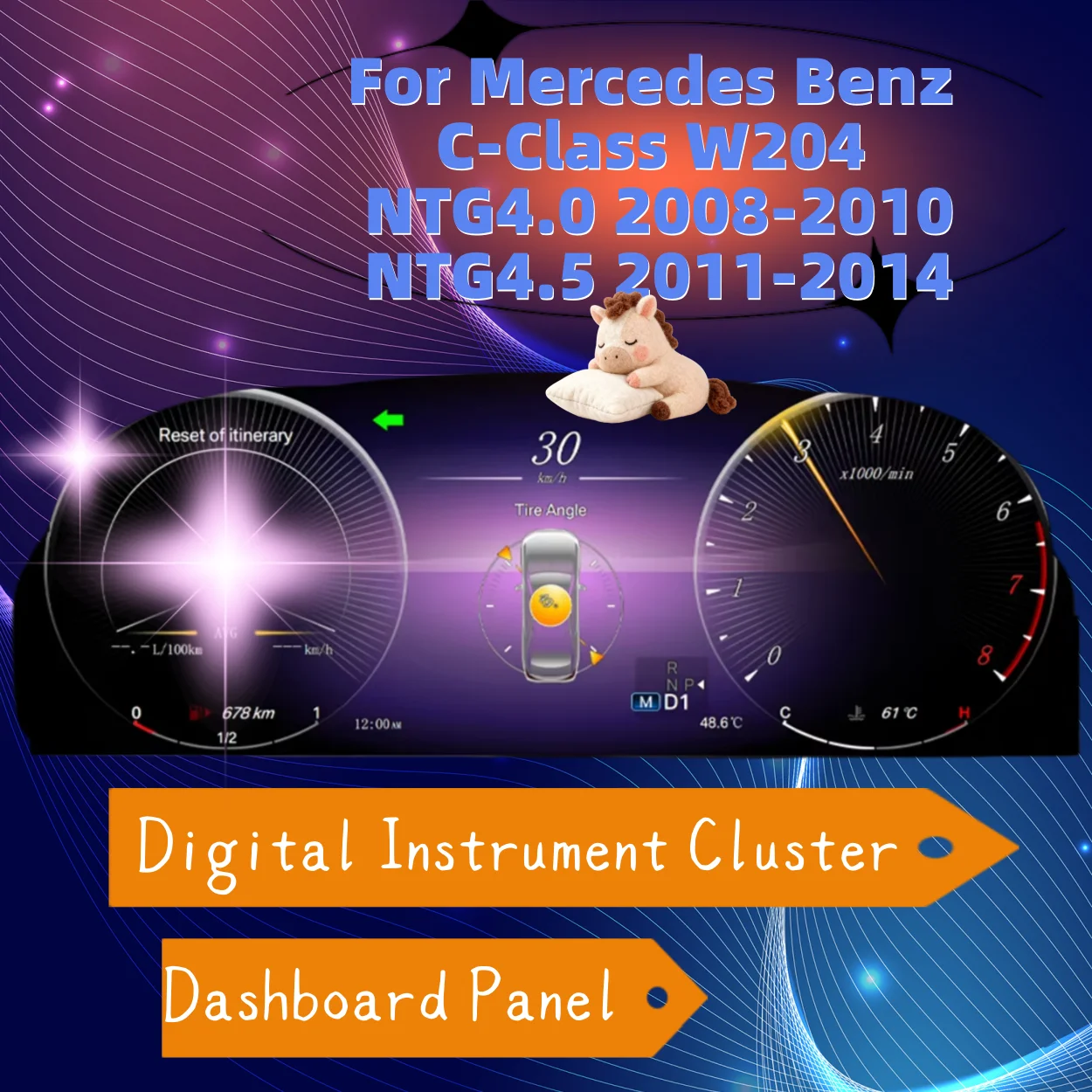 

Приборная панель с цифровым спидометром для Mercedes Benz C-Class W204 NTG4.0/4.5 2008-2014, виртуальный кокпит