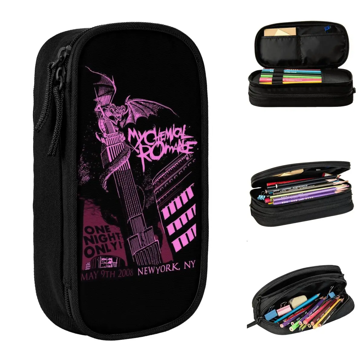 New Mcr Band Punk Rock Pencil Cases My Chemical Romance Pencil Box Pen for Student Large Storage Bags Students School Stationery