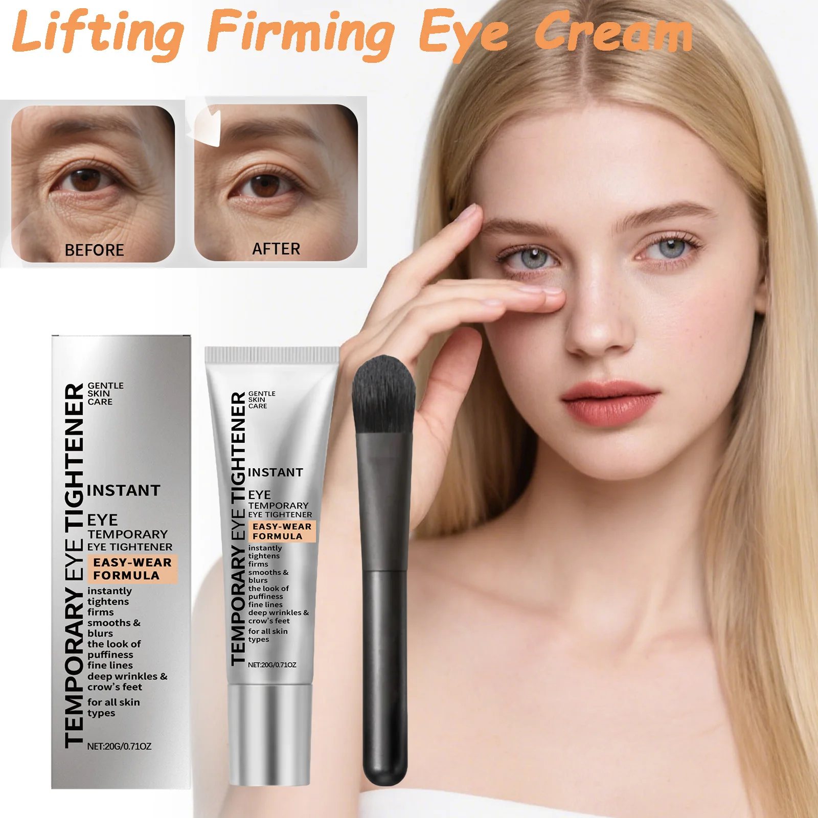 Creme instantâneo para apertar os olhos, clareia linhas finas, olheiras, reduz o inchaço, creme nutritivo para cuidados com os olhos