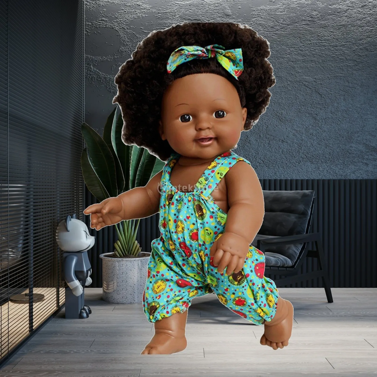 

Realistic Baby Doll Can Speak DIY Vinyl Baby Doll Cute with Clothes Curly Hair