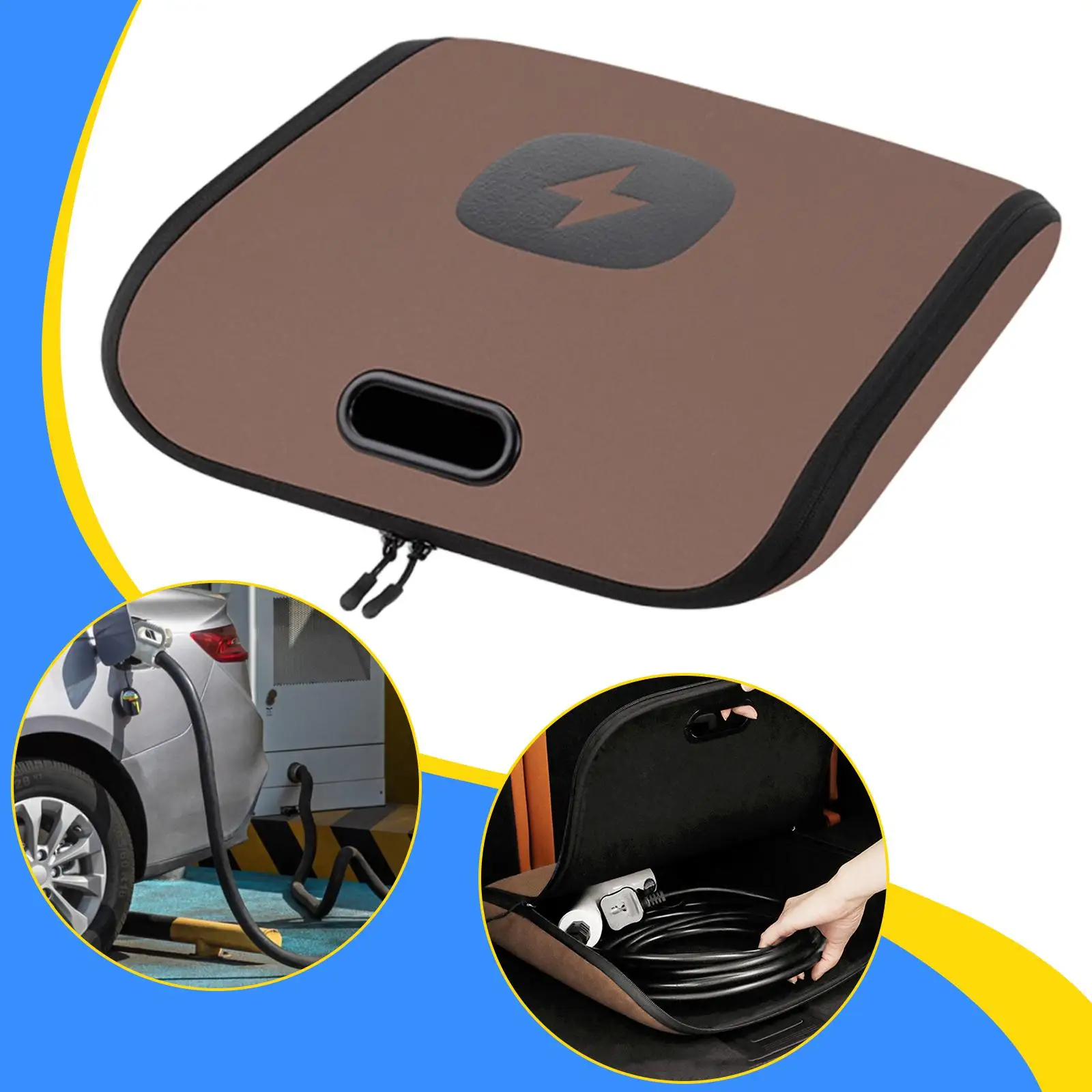 

Сумка для переноски кабеля для инструментов на молнии, автомобильные аксессуары, универсальная для дома, путешествий, противоударная кожа из ПВХ