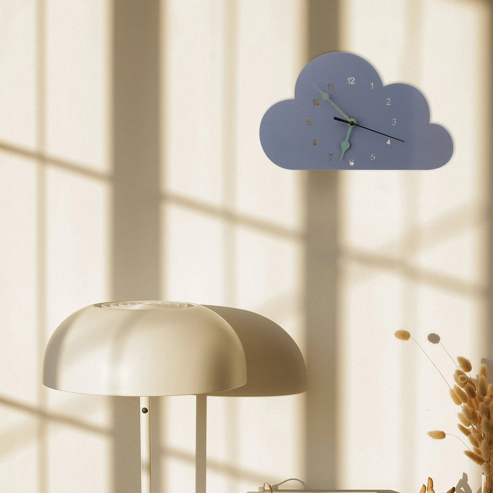 

1pc Cloud Clock Nordic-Style Hollow Design Desktop Clock For Bedroom Home Decor Wall Hanging Timepiece Light Grey