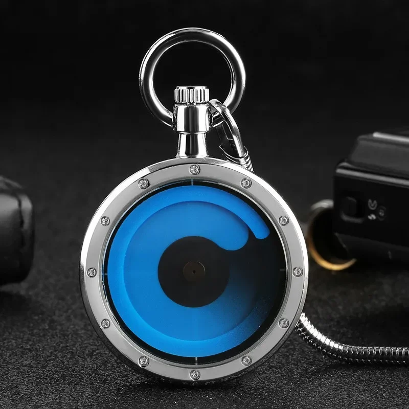 Creative Turntable Color Dial Watch Men Women Quartz Pocket Watches Pendant Snake Waist Chain Unique Timepiece Gift Reloj