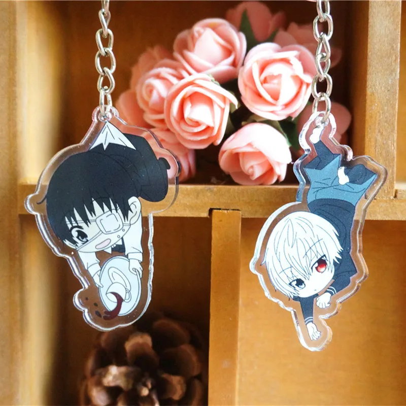 1pcs Anime Keychain  Ghoul Ken Kaneki De Llavero Keyring Doubleside Keychain Pendant Portachiavi