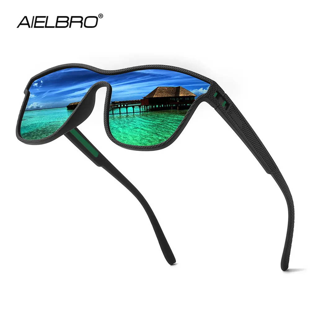 AIELBRO 2024 New Sunglasses for Men Cycling Lenses Polarizing Glasses for Men Men's Bicycle Cycling Lenses Sports Glasses