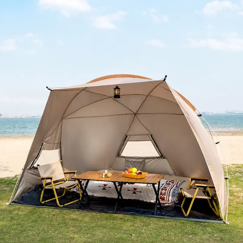 Outdoor Tent Canopy Integrated Vinyl Sunscreen Automatic Quick Opening Folding Portable Camping Tent Free Awning
