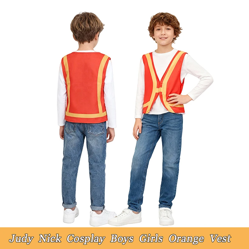 

Movie Cartoon Zoo Judy Nick Cosplay Boys Girls Orange Vest Party Disguise Roleplay Halloween Kids Adult Costume Carnival Outfits