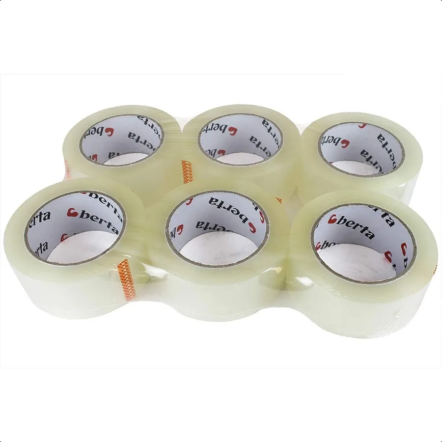 

6 рулонов сверхмощной упаковочной ленты 1,88 x 110 лет, толстая литая, прозрачная и прозрачная, предназначенная для упаковки, доставки, рассылки, перемещения S