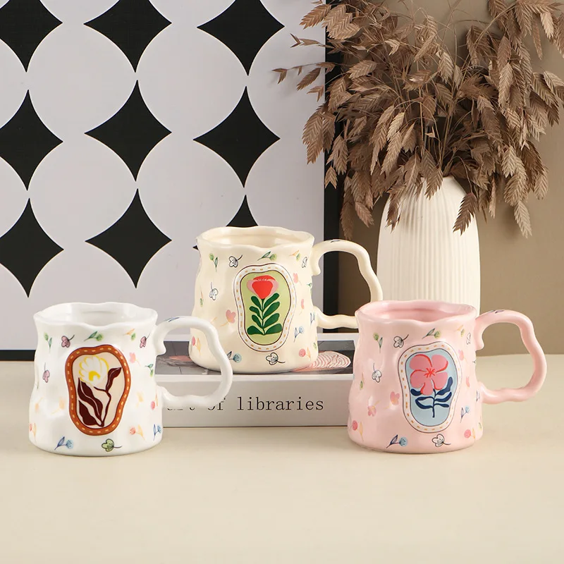 Creative Ceramic Mug Women's Home Coffee Cup Exquisite Milk Cup Breakfast Cup