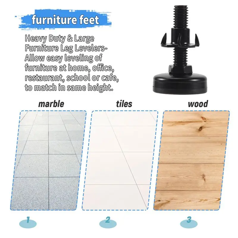 Must Have Furniture Levelers Heavy Duty Furniture Leveling Feet Adjustable Leg Levelers For Cabinets Tables Chairs Raiser
