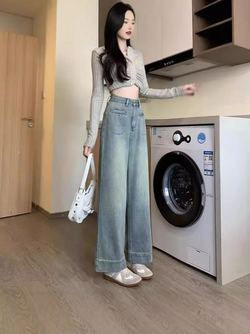 ワイドレッグパンツ 若い女性 エレガントな女性用 秋 刺繍 レギュラーフィット レディース プロフェッショナル パッチワーク コーデュロイ ニット ジャカード インス