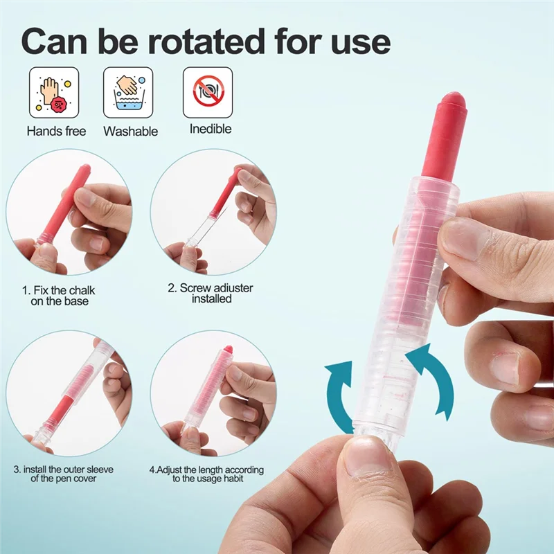 A41Z-15Pcs Dustless Chalk Set With Chalkboard Eraser, Colored Chalk With Holder,Color Sidewalk Chalk For Kids, Chalk Paint