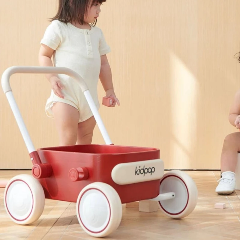 

Детские ходунки, обучающая тележка для малышей, автомобиль для детей 1 года, складная деревянная рама, регулируемая скорость, безопасная езда