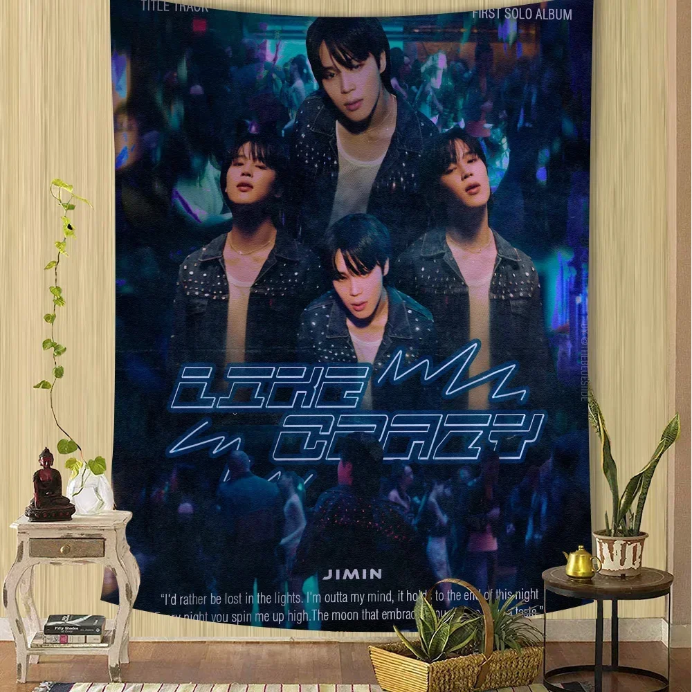المغني J-Jimin Kpop نسيج الجدار شنقا التارو الهبي جدار السجاد النوم جدار شنقا ورقة