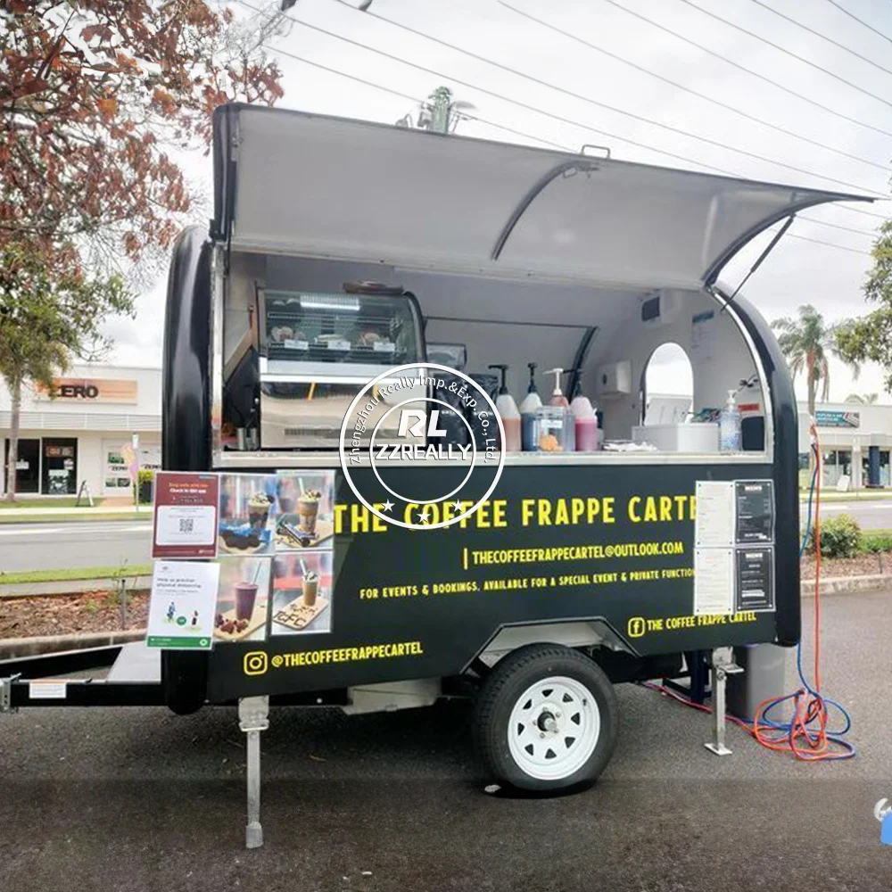 Fast food Street Snack Coffee  Fully Equipped Commercial Australian Standard Food Trailers Mobile Ice Cream Cart